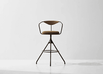 Akron Bar Stool - Backrest & Leather