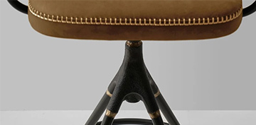 Akron Bar Stool - Backrest & Leather