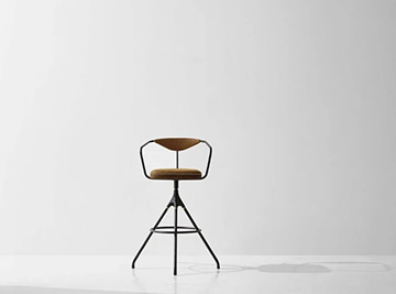 Akron Bar Stool - Backrest & Leather