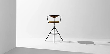 Akron Bar Stool - Backrest & Leather