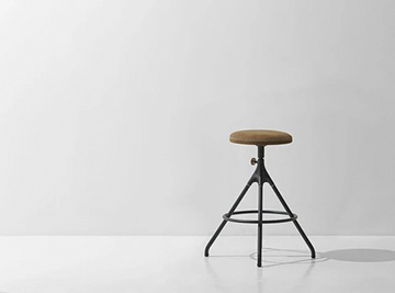 Akron Counter Stool With Leather Seat