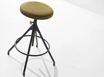 Akron Counter Stool With Leather Seat