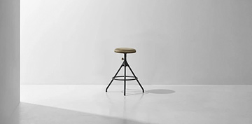 Akron Counter Stool With Leather Seat